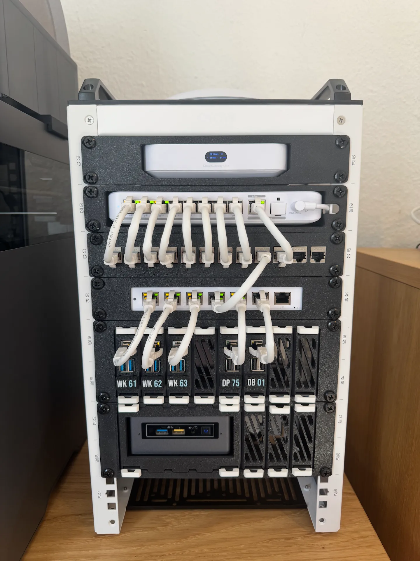 Front of the homelab rack